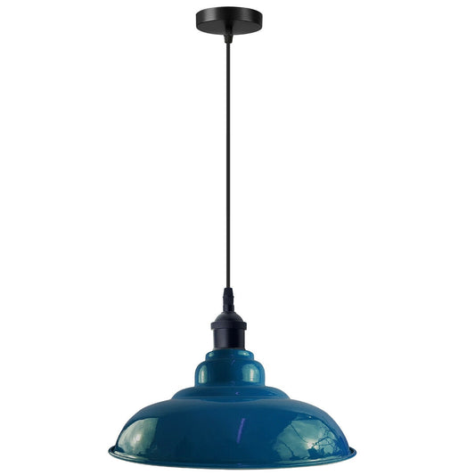 LEDSone industrial Vintage  32cm Cyan Blue Pendant Retro Metal Lamp