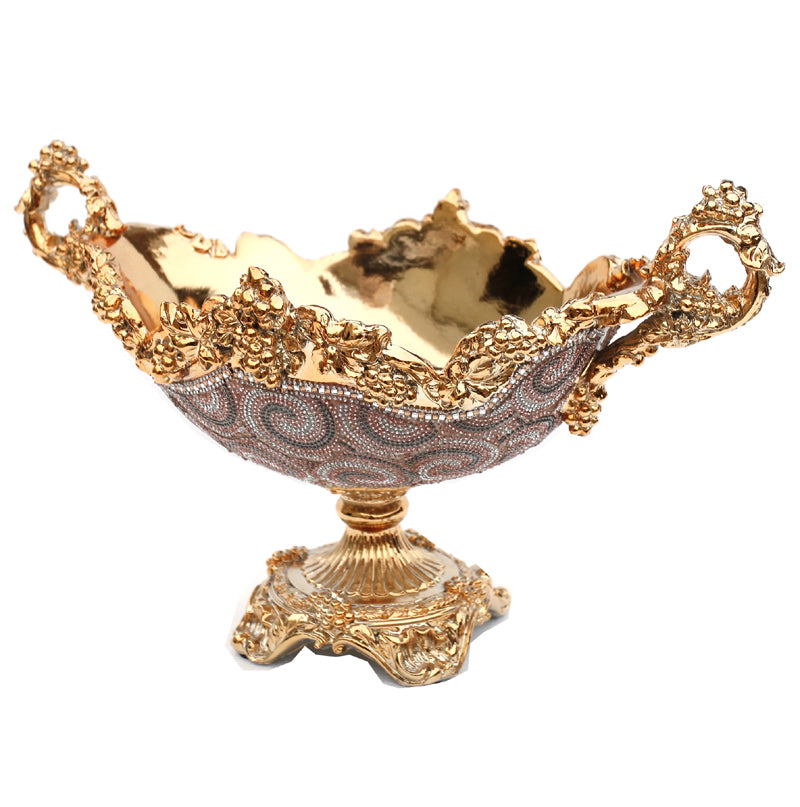 Ambrose Gold Plated Crystal Embellished Ceramic Fruit Platter (16.75