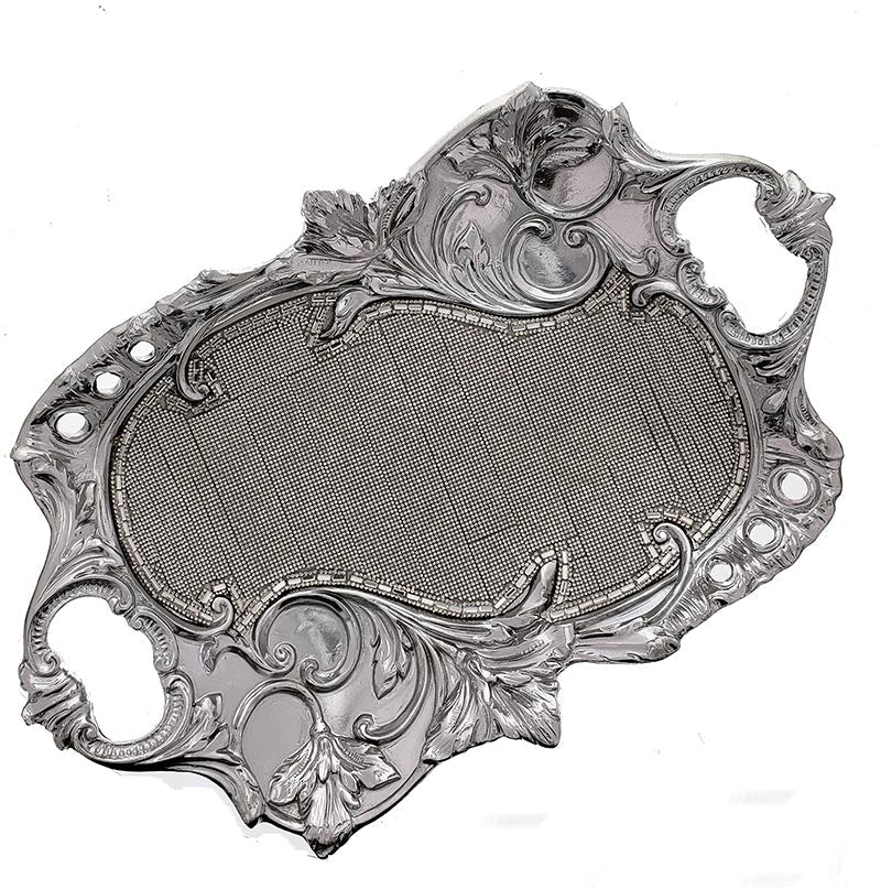 Ambrose Chrome Plated Crystal Embellished Floral Ceramic Plate (16.5