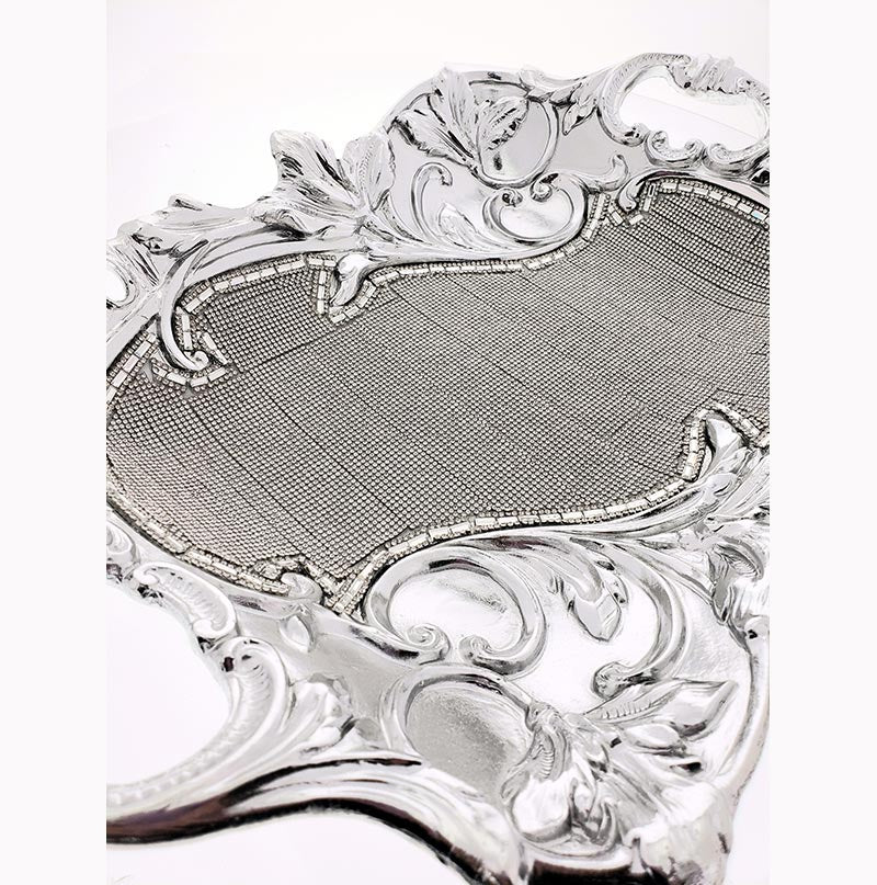 Ambrose Chrome Plated Crystal Embellished Floral Ceramic Plate (16.5